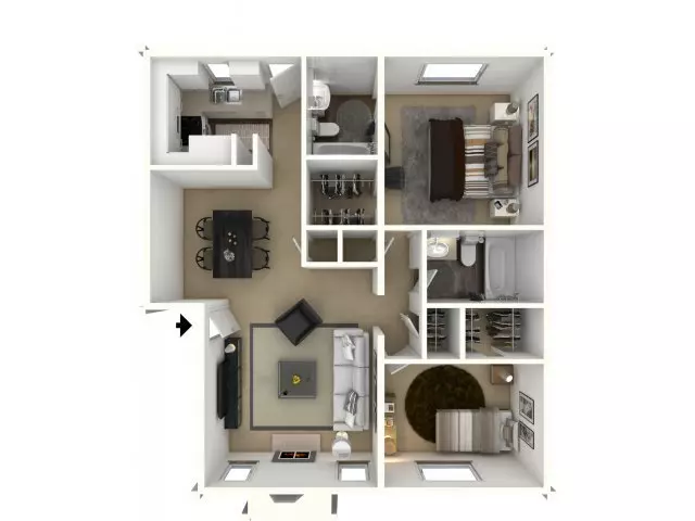 2 Beds • 2 Bath 262 floor plan