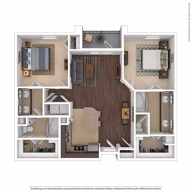 2 Beds • 2 Bath A-547 floor plan