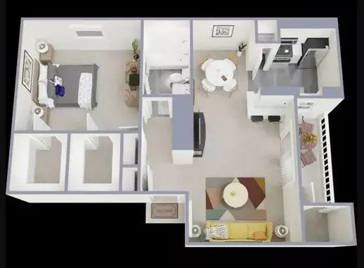 1 Bedroom 1 Bathroom 244 floor plan