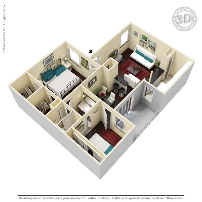 2 Beds • 2 Bath 2434 floor plan