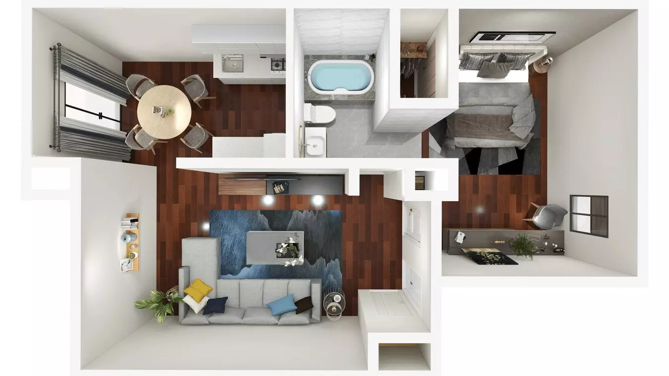Willow - 1 Bed 1 Bath 1058 floor plan