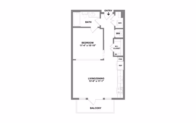 1 Bed • 1 Bath 2144 floor plan
