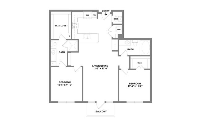 2 Beds • 2 Bath 5142 floor plan