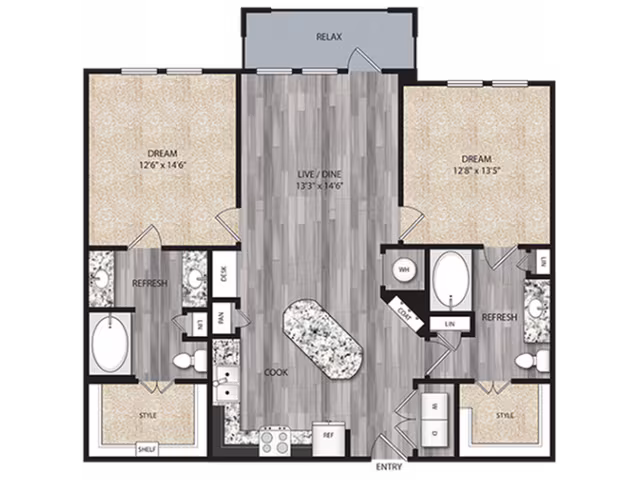 Unit 1-1308 1-1308 floor plan