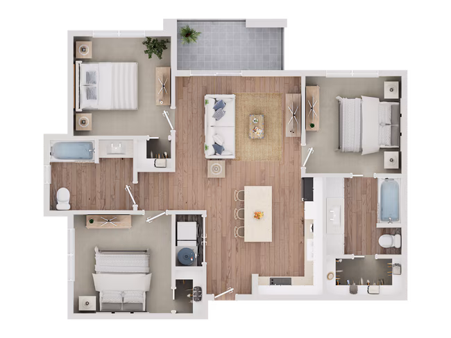 3x2 217 floor plan