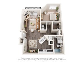 1X1B 207 floor plan