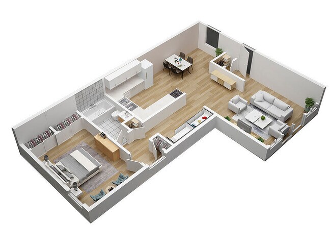 1 Bed • 1 Bath 1113-203 floor plan