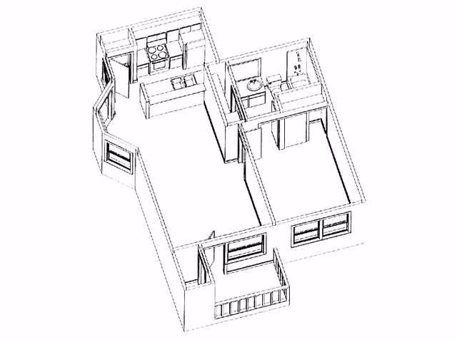 1 Bed • 1 Bath 223 floor plan