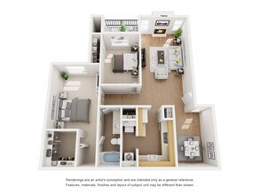 2 Beds • 1 Bath 1813 floor plan