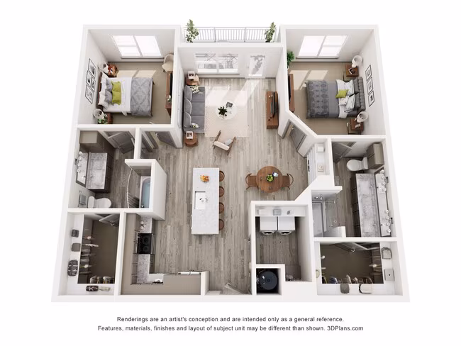 2 Beds • 2 Bath 1551 floor plan