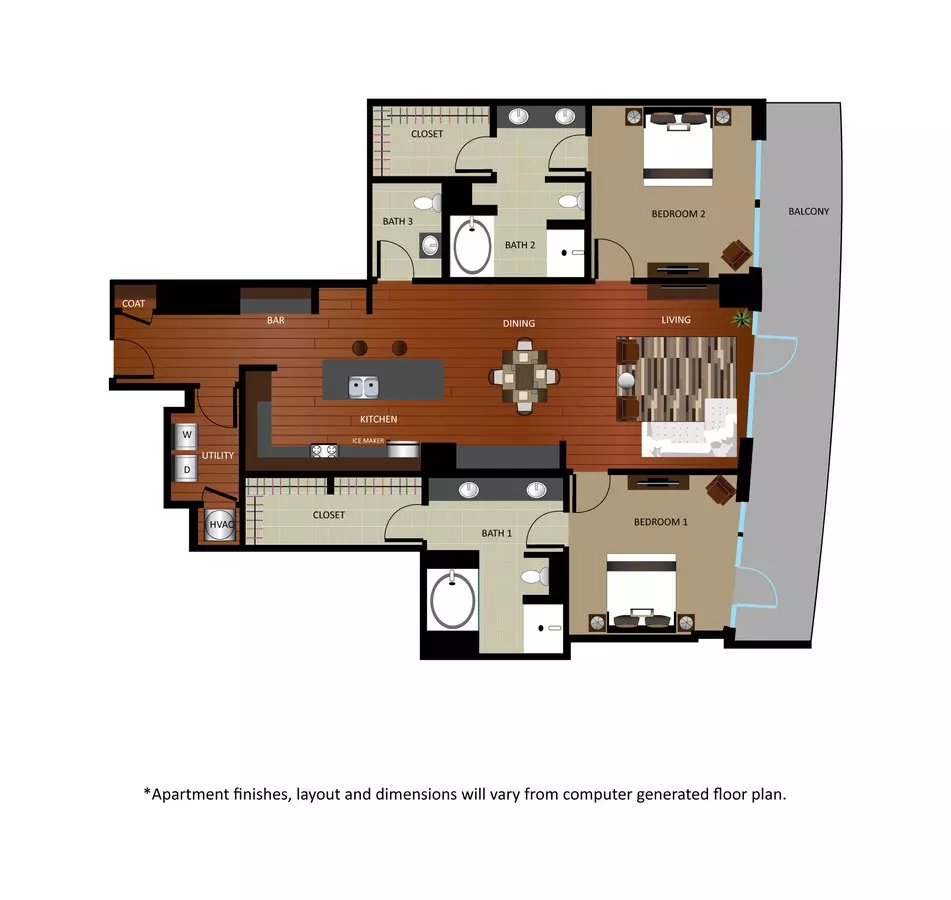 B5 - Renovated 1105 floor plan
