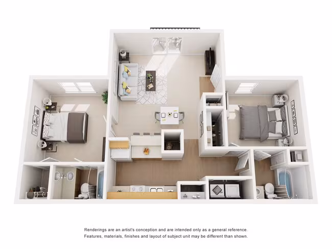 2 Beds • 2 Bath 427 floor plan