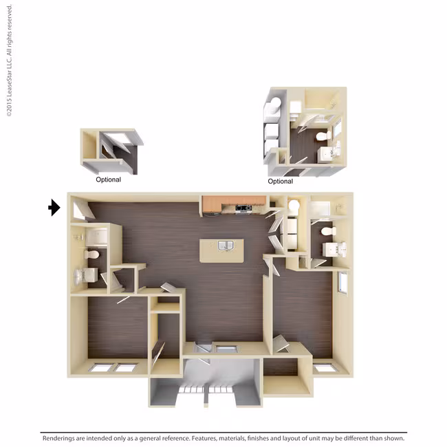 2 Beds • 2 Bath 11110 floor plan