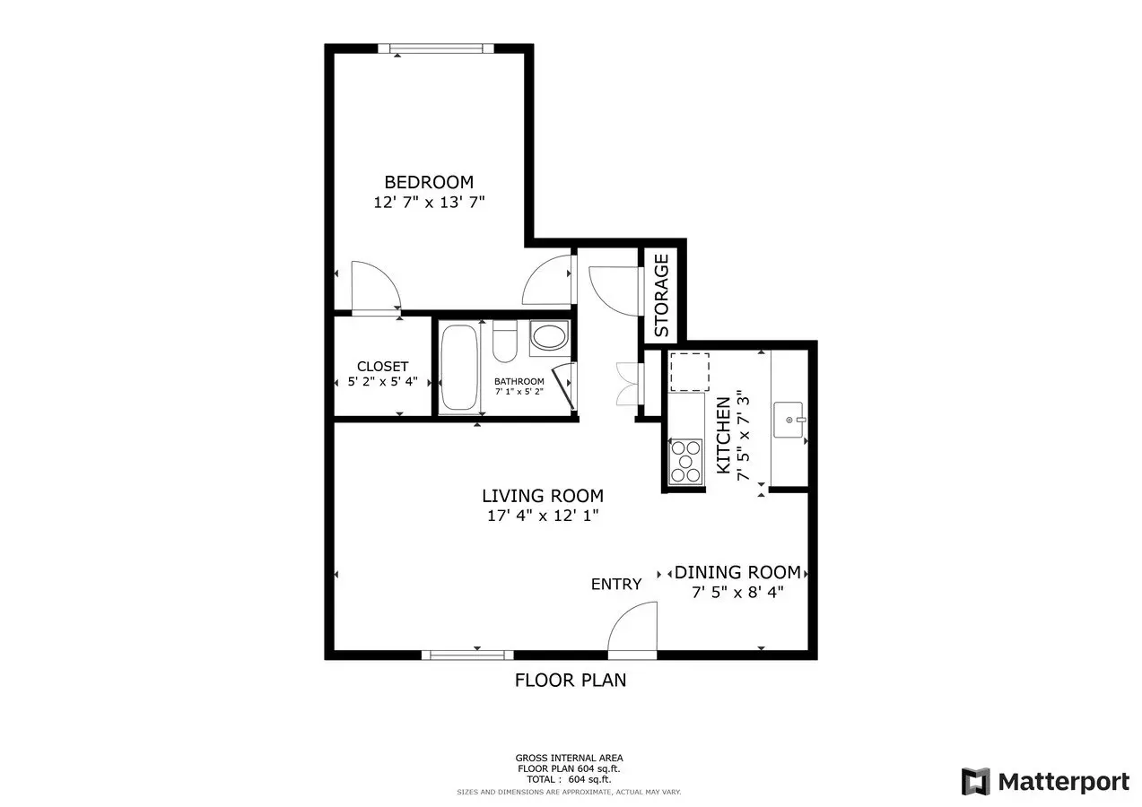 1 Bed • 1 Bath C202 floor plan