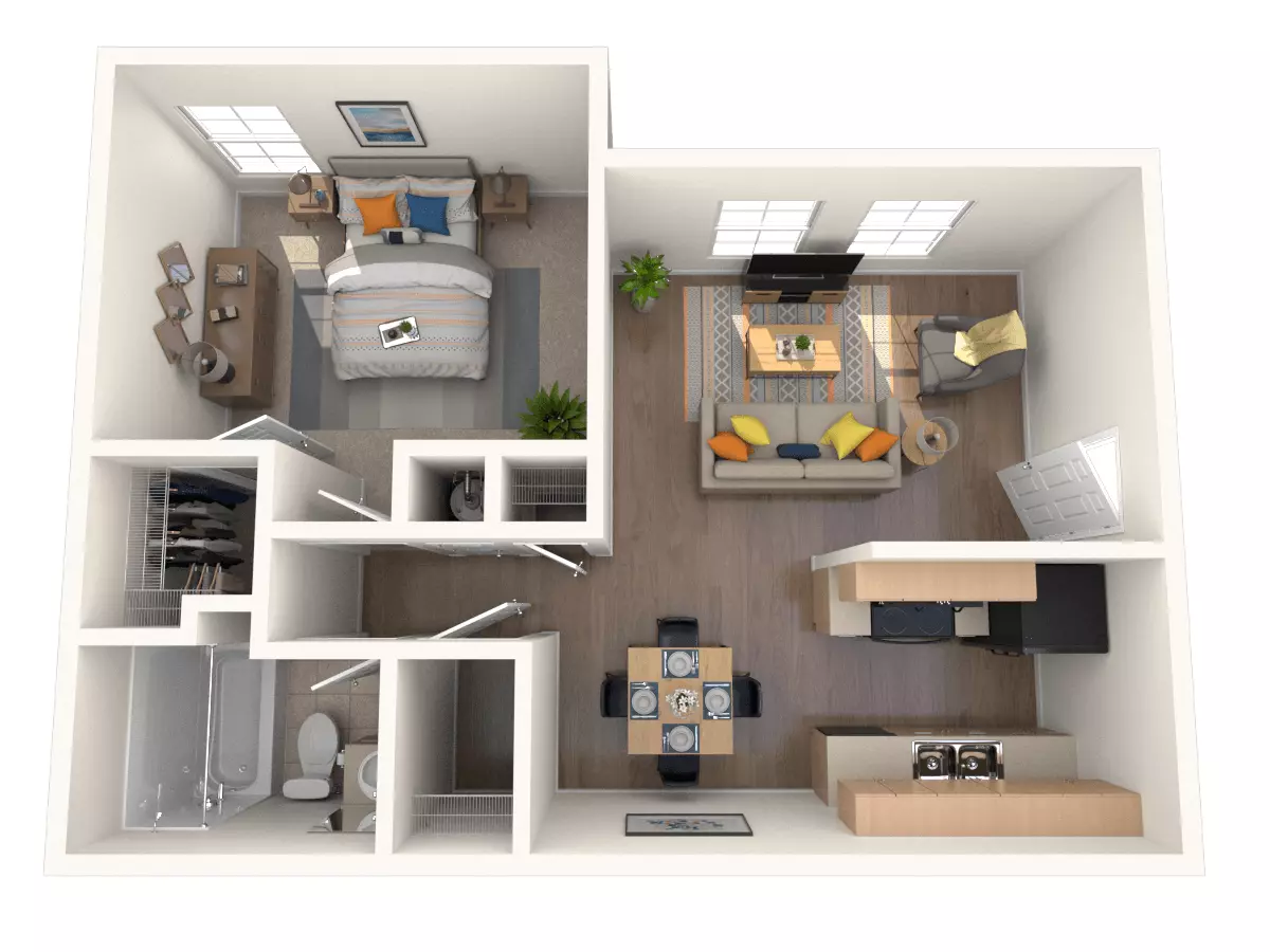 One Bedroom 5505 floor plan