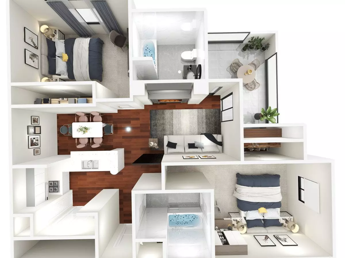 2 Bedroom 2 Bath 4209 floor plan
