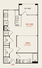1 Bed • 1 Bath floor plan
