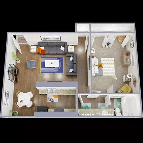 1BR/1BA 2120 floor plan