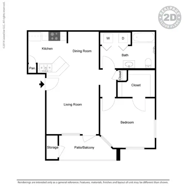 1 Bed • 1 Bath 222 floor plan