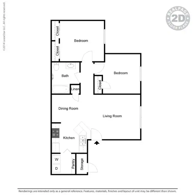 2 Beds • 2 Bath 1833 floor plan