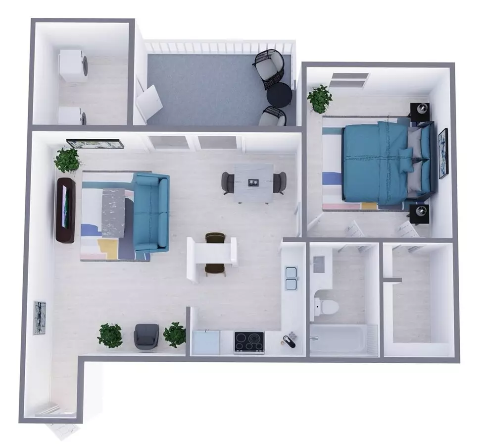 1 Bed • 1 Bath 418 floor plan