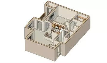 1 Bed • 1 Bath 2-2210 floor plan
