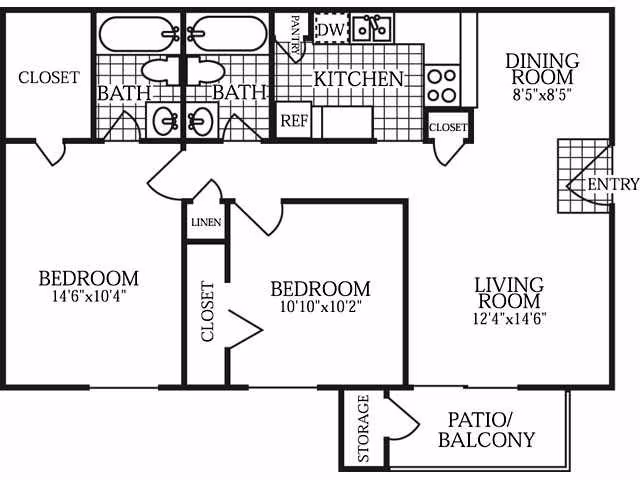 Unit 1014G 1010K floor plan