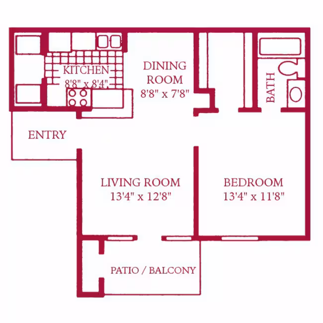 1 Bed • 1 Bath 504 floor plan