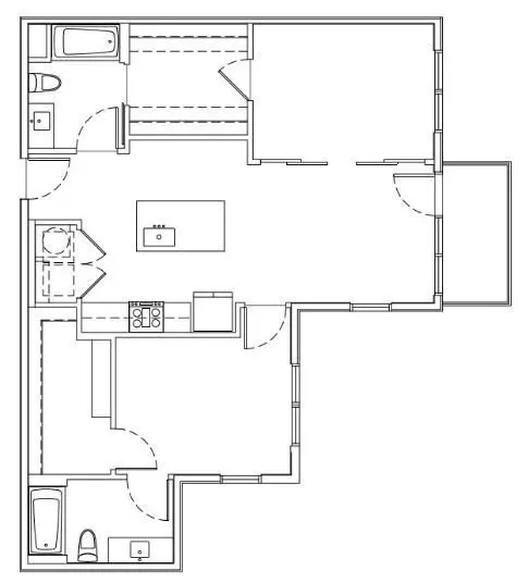 2 Beds • 2 Bath 433 floor plan