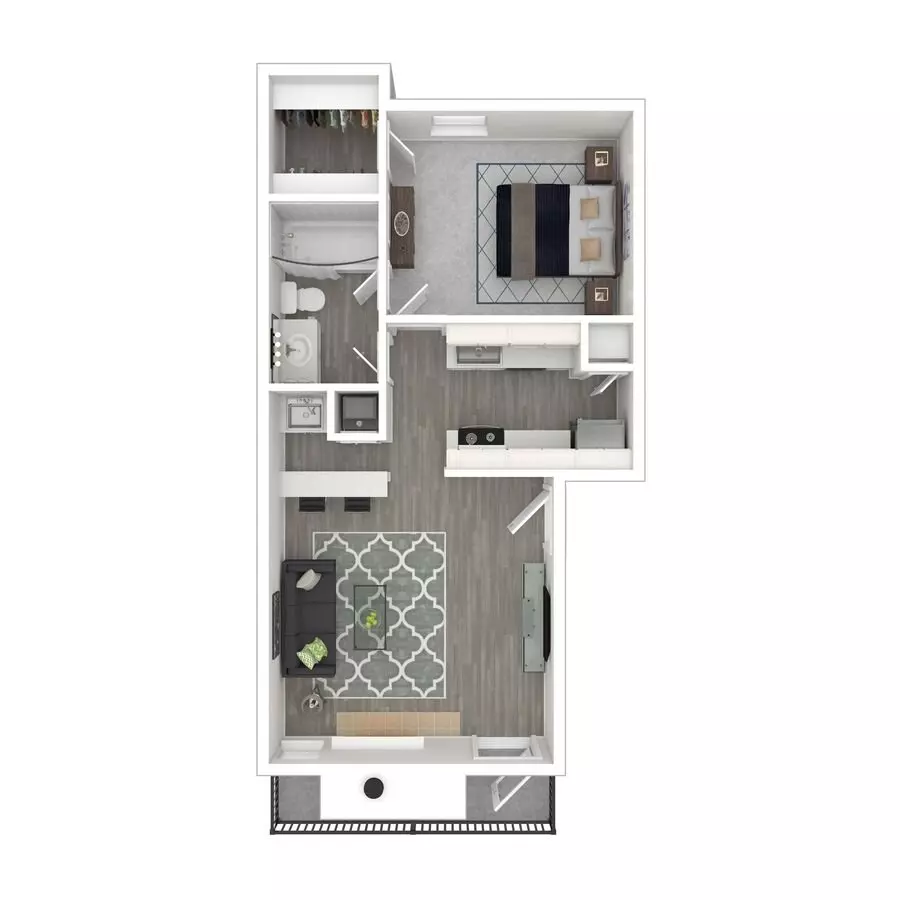 1 Bed • 1 Bath 222 floor plan