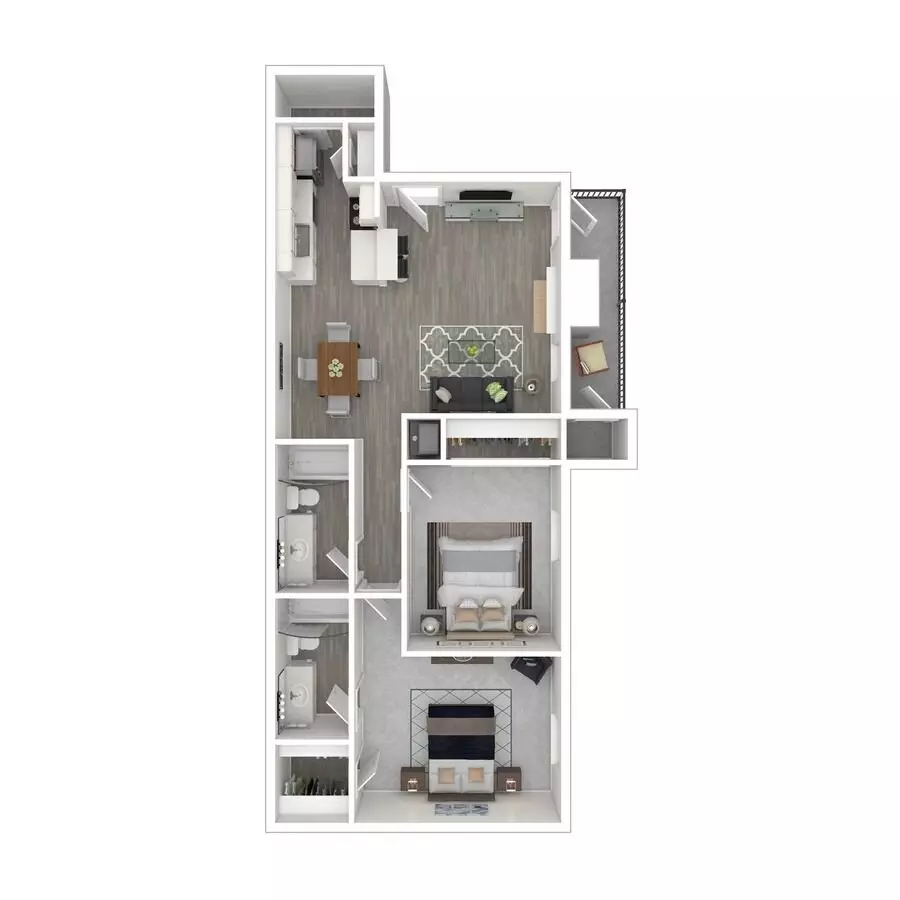 2 Beds • 2 Bath 3012 floor plan