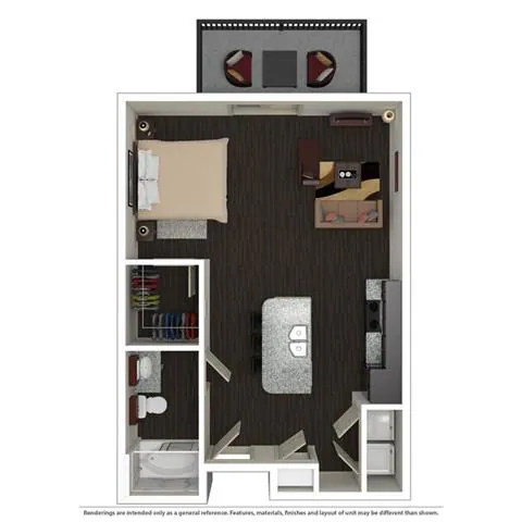Studio 1040 floor plan