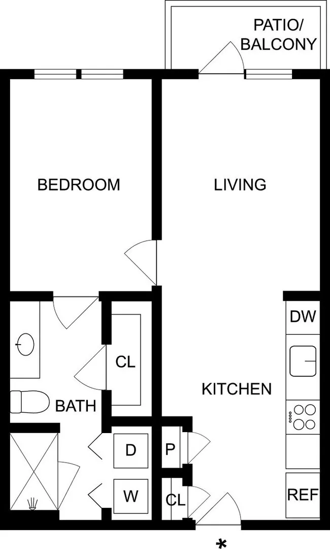 1 Bed • 1 Bath 1112 floor plan