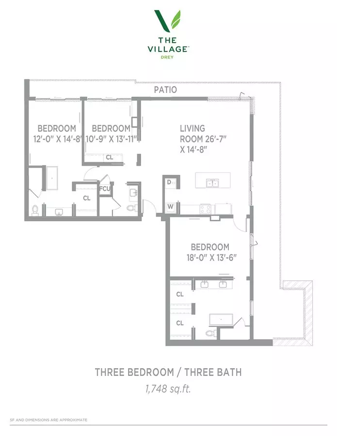 3 Beds • 3 Bath 712 floor plan
