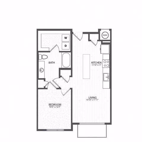 1 Bed • 1 Bath 1348 floor plan