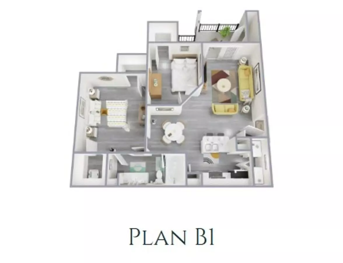 2 Beds • 1 Bath 316 floor plan