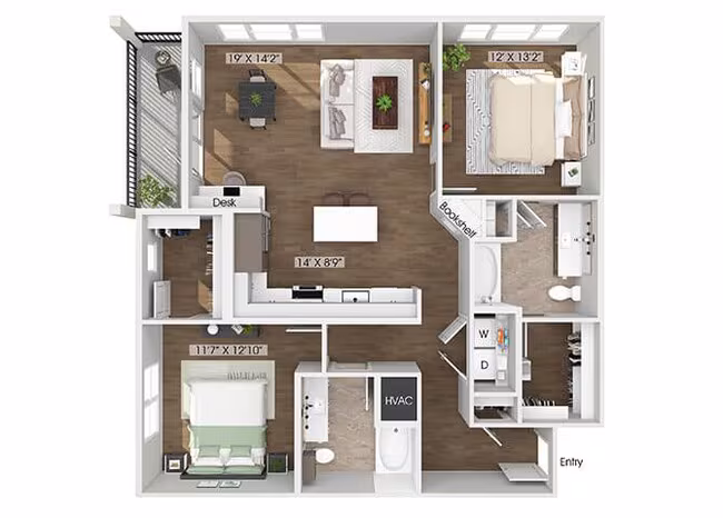 Unit 01323 01223 floor plan