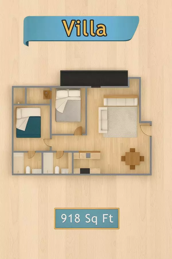 2 Beds • 2 Bath 120 floor plan