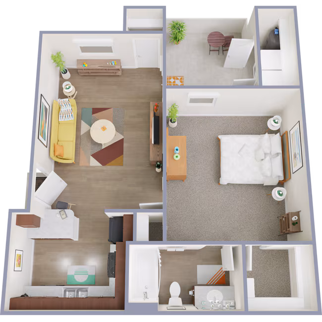 1 Bed • 1 Bath 7303 floor plan