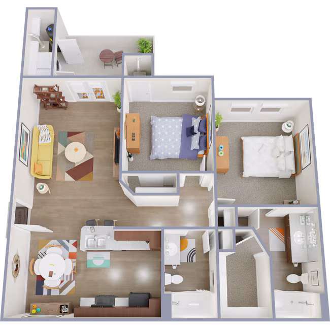 2 Beds • 2 Bath 6302 floor plan