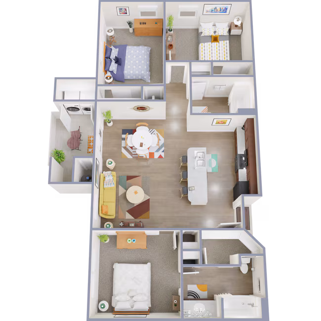 3 Beds • 2 Bath 13107 floor plan