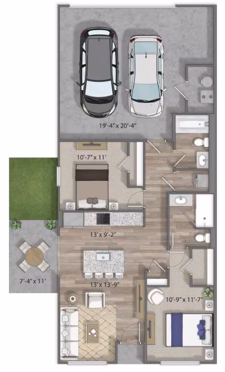 Unit 3000CW 2917CW floor plan