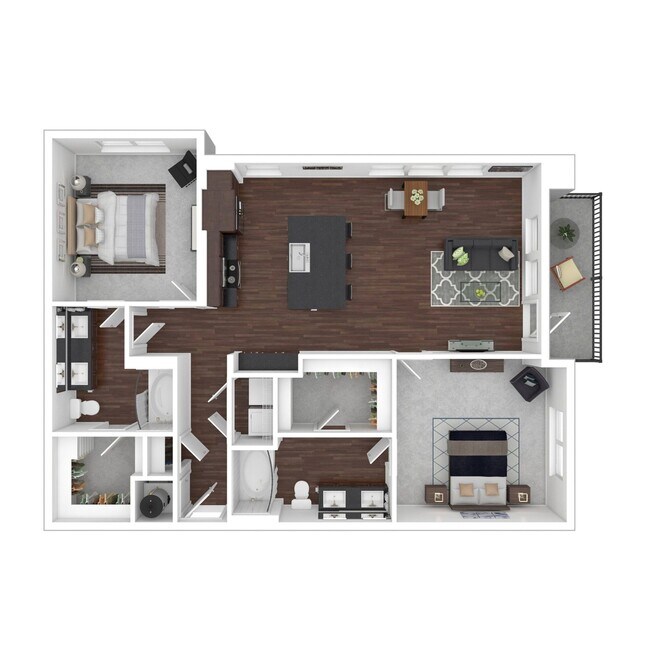 2 Beds • 2 Bath 4311 floor plan