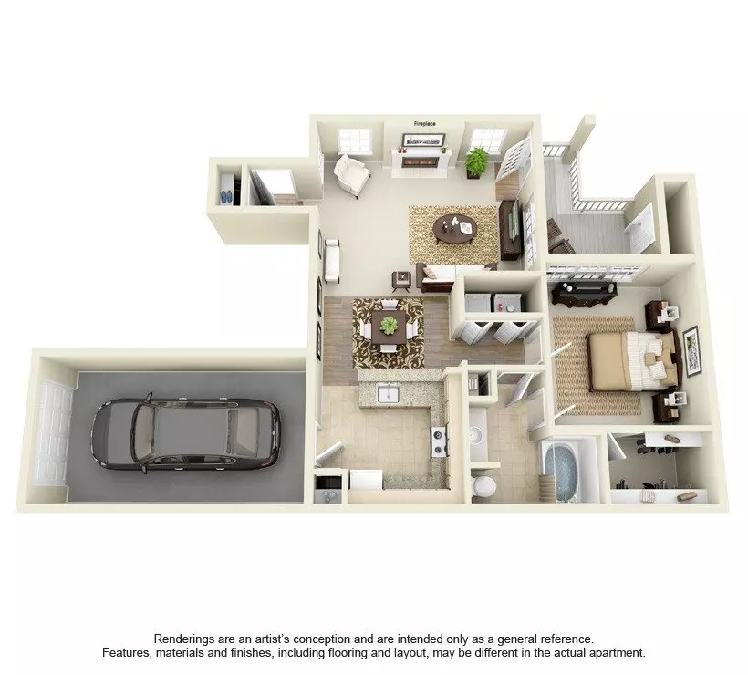 1 Bed • 1 Bath WAITA2 floor plan