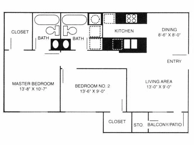 2X2-A 0308 floor plan