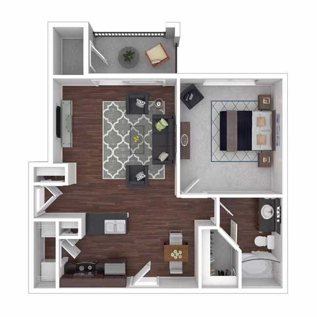 1 Bed • 1 Bath 2033 floor plan