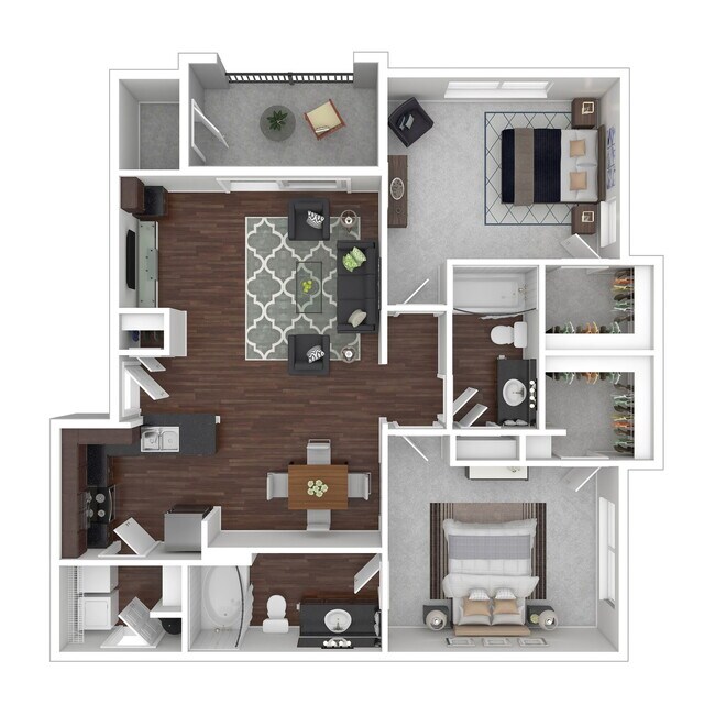 2 Beds • 2 Bath 0237 floor plan