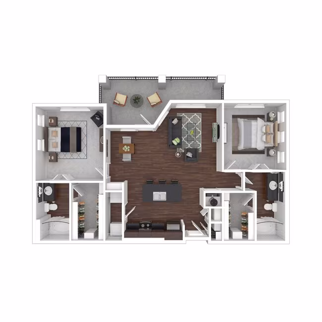 2 Beds • 2 Bath 4121 floor plan