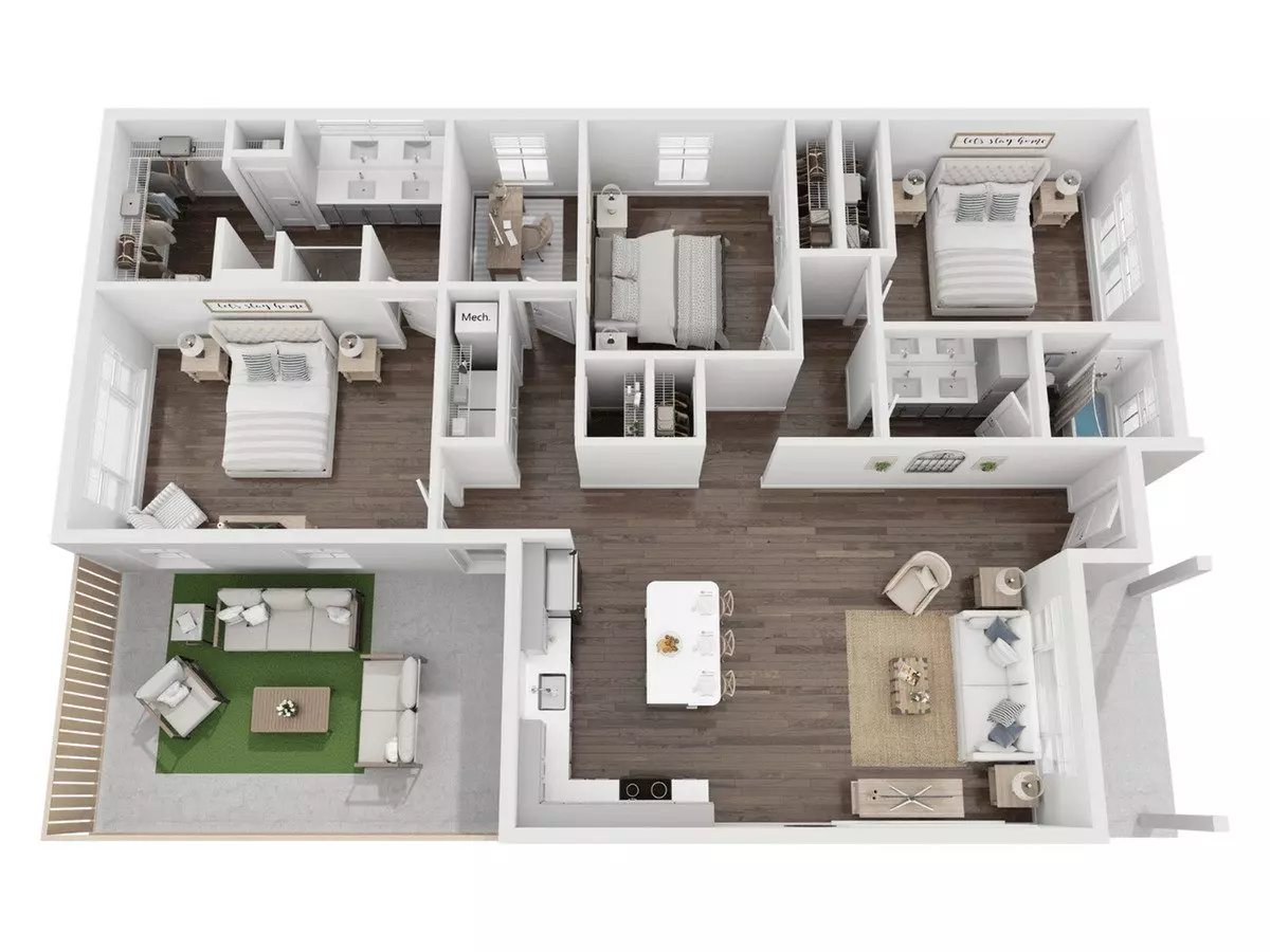 Unit 2097 2064 floor plan