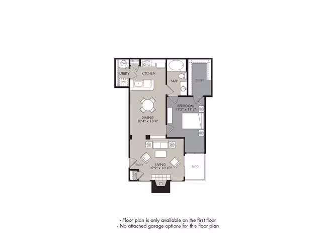 1 Bed • 1 Bath 0709 floor plan
